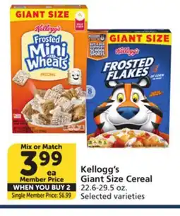 Albertsons Kellogg's Giant Size Cereal offer
