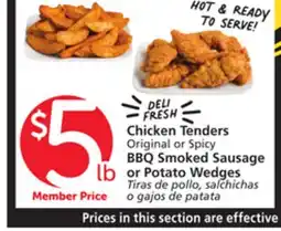 Albertsons Chicken Tenders or Spicy BBQ Smoked Sausage or Potato Wedges offer