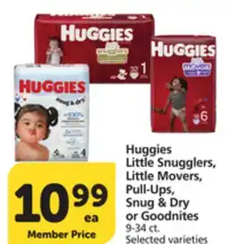 Albertsons Huggies Little Snugglers, Little Movers, Pull-Ups, Snug & Dry or Goodnites offer