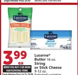 Albertsons Lucerne Butter 16 oz. String or Stick Cheese 9-12 oz offer