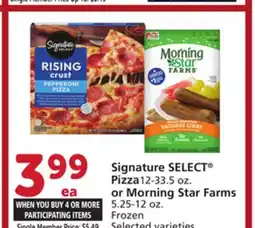 Albertsons Signature SELECT Pizza 12-33.5 oz. or Morning Star Farms 5.25-12 oz offer