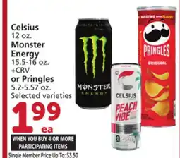 Albertsons Celsius 12 oz. Monster Energy 15.5-16 oz. or Pringles 5.2-5.57 oz offer