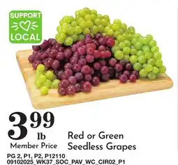 Pavilions Red or Green Seedless Grapes offer