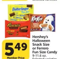 Albertsons Hershey's Halloween Snack Size or Ferrero Fun Size Candy offer
