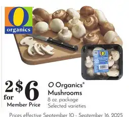 Pavilions O Organics Mushrooms offer