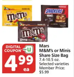 Pavilions Mars M&M' s or Minis Share Size Bag offer