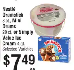Smart & Final Nestlé Drumstick, Mini Drums or Simply Value Ice Cream offer