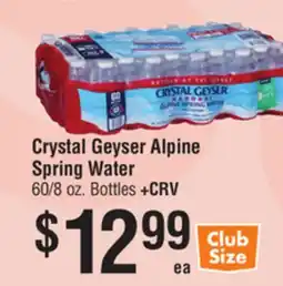 Smart & Final Crystal Geyser Alpine Spring Water offer