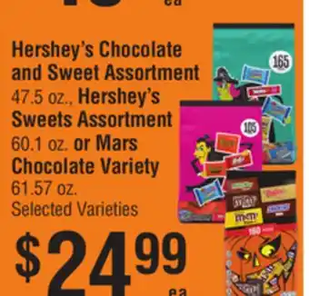 Smart & Final Hershey's Chocolate and Sweet Assortment, Hershey's Sweets Assortment or Mars Chocolate Variety offer