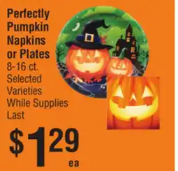 Smart & Final Perfectly Pumpkin Napkins or Plates offer