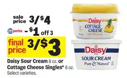 Meijer Daisy Sour Cream 8 oz. or Cottage Cheese Singles* 6 oz offer
