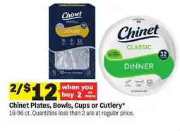 Meijer Chinet Plates, Bowls, Cups or Cutlery offer