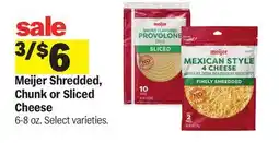 Meijer Meijer Shredded, Chunk or Sliced Cheese offer