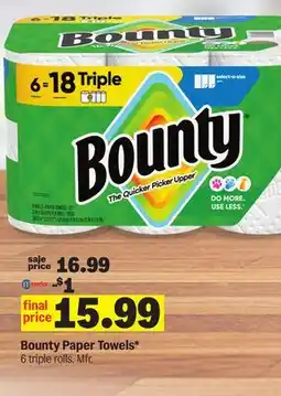 Meijer Bounty Paper Towels offer