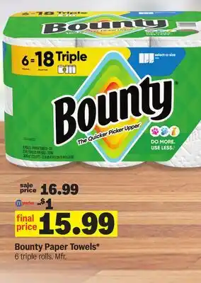 Meijer Bounty Paper Towels offer