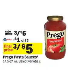 Meijer Prego Pasta Sauces offer