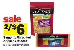 Meijer Sargento Shredded or Chunk Cheese offer