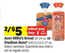 Meijer Aunt Millie's Bread 20-24 oz. or Stadium Buns* 6-8 ct./12.5-17 oz offer