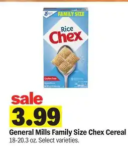Meijer General Mills Family Size Chex Cereal offer