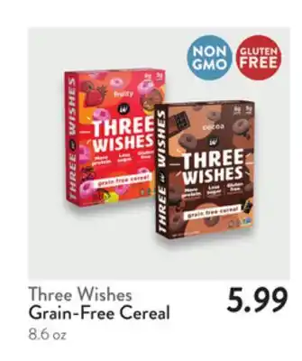 Fresh Thyme Three Wishes Grain-Free Cereal offer
