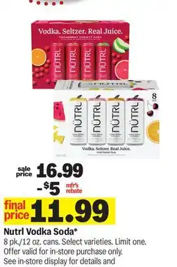 Meijer Nutrl Vodka Soda offer