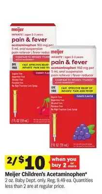 Meijer Meijer Children's Acetaminophen offer