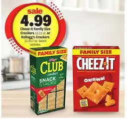 Meijer Cheez-It Family Size Crackers 12-21 oz. or Kellogg's Crackers 12-20.7 oz offer