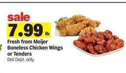 Meijer Fresh Meijer Boneless Chicken Wings or Tenders offer