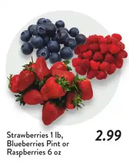 Fresh Thyme Strawberries 1 lb, Blueberries Pint or Raspberries 6 oz offer