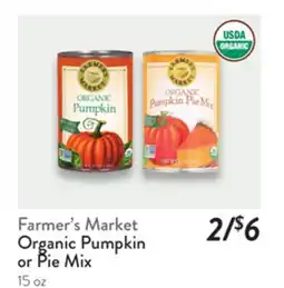 Fresh Thyme Farmer's Market Organic Pumpkin or Pie Mix offer