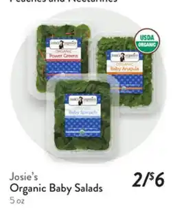 Fresh Thyme Josie's Organic Baby Salads offer