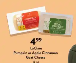 Fresh Thyme LaClare Pumpkin or Apple Cinnamon Goat Cheese offer
