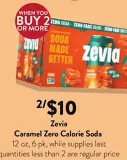 Fresh Thyme Zevia Caramel Zero Calorie Soda offer
