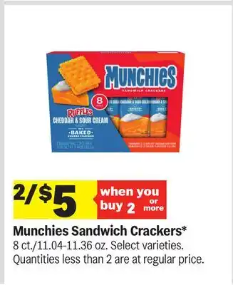 Meijer Munchies Sandwich Crackers offer