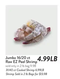 Fresh Thyme Jumbo 16/20 ct Raw EZ Peel Shrimp offer