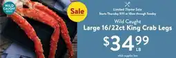 Fresh Thyme Wild Caught Large 16/22ct King Crab Legs offer
