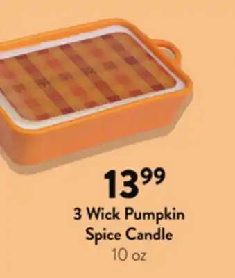 Fresh Thyme 3 Wick Pumpkin Spice Candle offer