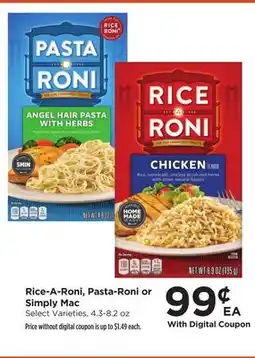 Food 4 Less Rice-A-Roni, Pasta-Roni or Simply Mac offer