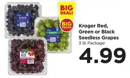Food 4 Less Kroger Red, Green or Black Seedless Grapes offer