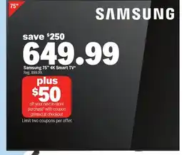 Meijer Samsung 75 4K Smart TV offer