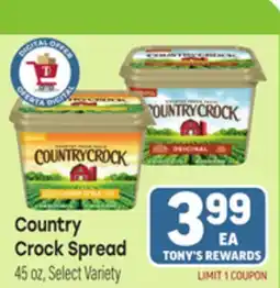 Tony’s Fresh Market Country Crock Spread offer