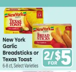 Tony’s Fresh Market New York Garlic Breadsticks or Texas Toast offer