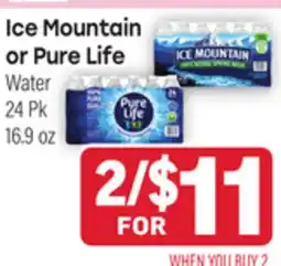 Tony’s Fresh Market Ice Mountain or Pure Life offer