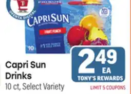 Tony’s Fresh Market Capri Sun Drinks offer