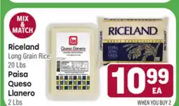 Tony’s Fresh Market Riceland Long Grain Rice 20Lbs Paisa Queso Llanero 2 Lbs offer