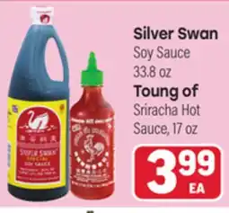 Tony’s Fresh Market Silver Swan Soy Sauce 33.8 oz, Toung of Sriracha Hot Sauce, 17 oz offer