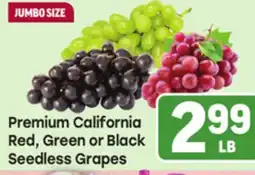 Tony’s Fresh Market Premium California Red, Green or Black Seedless Grapes offer