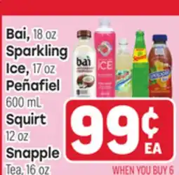 Tony’s Fresh Market Bai, 18 oz Sparkling Ice, 17 oz Péñafiel, 600 mL Squirt 12 oz Snapple Tea, 16 oz offer
