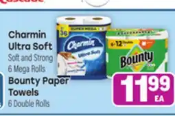 Tony’s Fresh Market Charmin Ultra Soft, Soft and Strong 6 Mega Rolls, Bounty Paper Bounty Towels, 6 Double Rolls offer