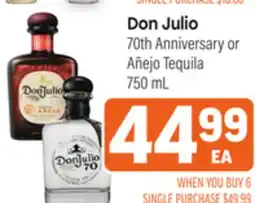 Tony’s Fresh Market Don Julio 70th Anniversary or Añejo Tequila offer